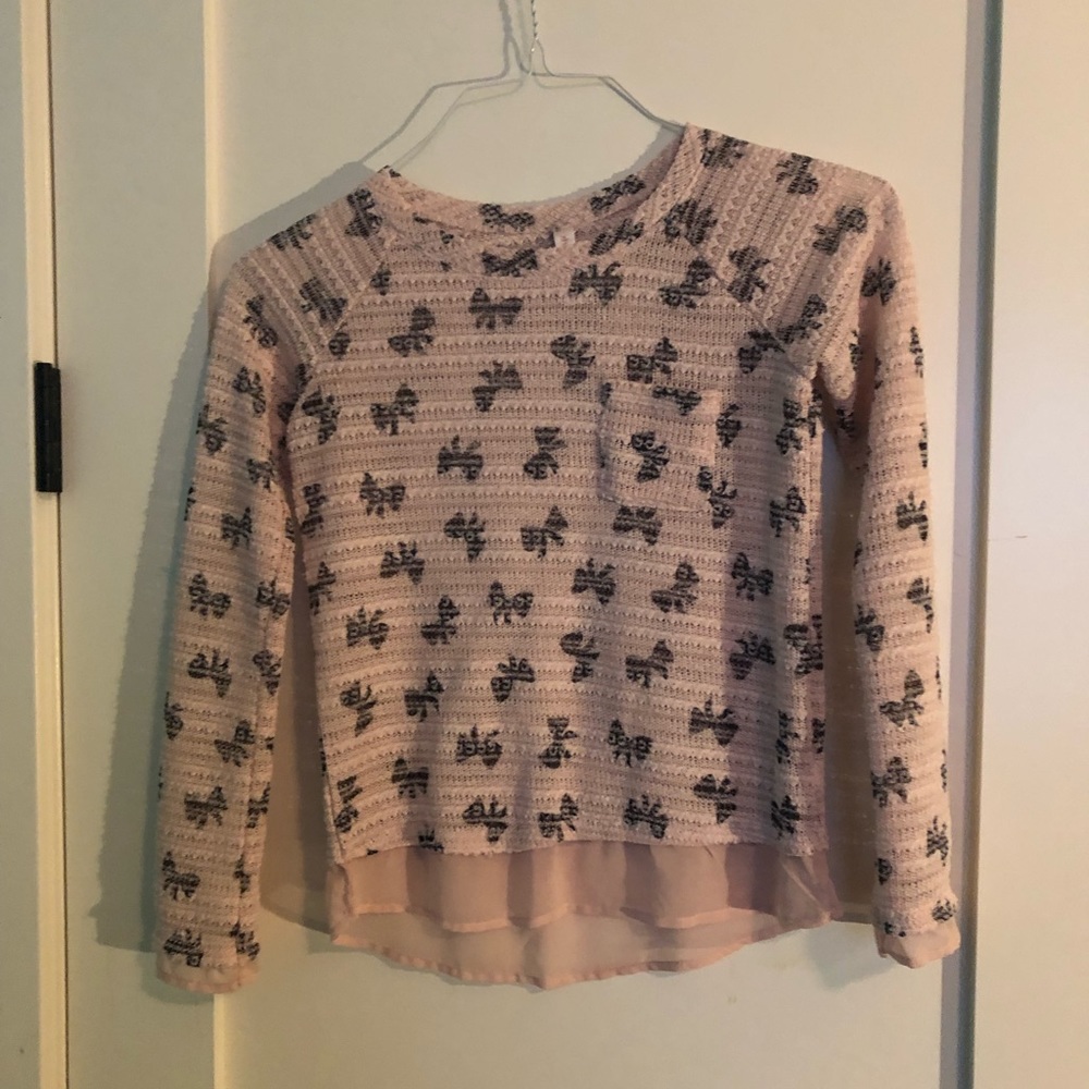 Bow Pattern Knit Sweater